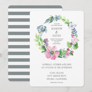Boho Waterverf Floral & Butterfly   Weddenschap Kaart