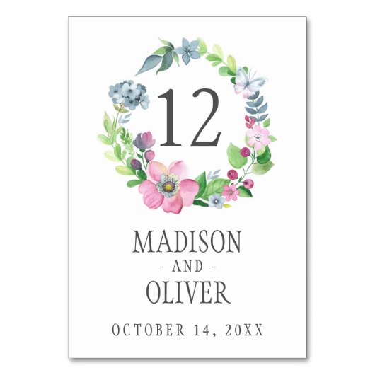 Boho Waterverf Floral & Butterfly | Weddenschap Kaart (Voorkant)