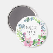 Boho Waterverf Floral & Butterfly | Weddenschap Magneet (Voorkant / Achterkant)