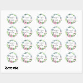 Boho Waterverf Floral & Butterfly | Weddenschap Ronde Sticker (Vel)