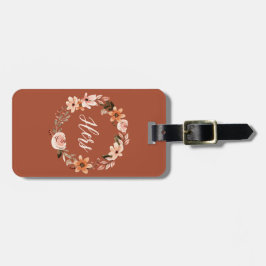 Boho Waterverf Floral gepersonaliseerd Bagagelabel