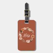 Boho Waterverf Floral gepersonaliseerd Bagagelabel (Voorkant verticaal)