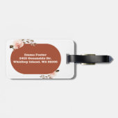 Boho Waterverf Floral gepersonaliseerd Bagagelabel (Achterkant horizontaal)