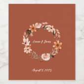 Boho Waterverf Floral gepersonaliseerd geschenk La Wijn Etiket (Enkel label)