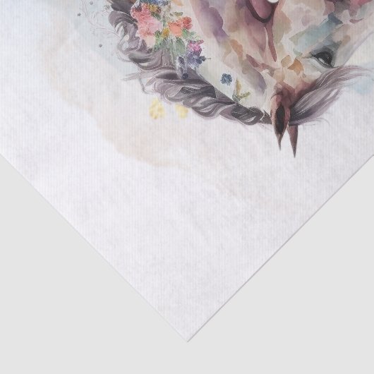 Boho Waterverf Floral Horse Tissuepapier (Detail)