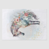 Boho Waterverf Floral Horse Tissuepapier (Voorkant)