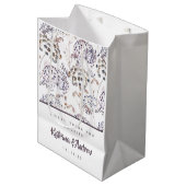 Boho Waterverf Floral Hotel Wedding Gift Bags Medium Cadeauzakje (Voorkant Gekanteld)