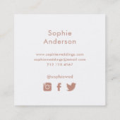 Boho Waterverf Floral | Icons voor sociale media Vierkante Visitekaartje (Achterkant)