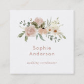 Boho Waterverf Floral | Icons voor sociale media Vierkante Visitekaartje (Voorkant)
