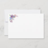 Boho Waterverf Floral Lila en Blauwgroen personali Bedankkaart (Achterkant)