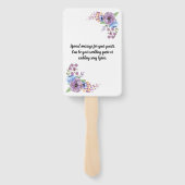 Boho Waterverf Floral Lila en Blauwgroen personali Handwaaier (Achterkant)