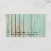 boho waterverf floral mint wood scissors visitekaartje (Achterkant)