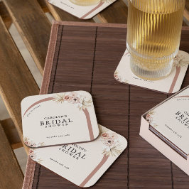 Boho Waterverf Floral Modern Arch Vrijgezellenfees Kartonnen Onderzetters