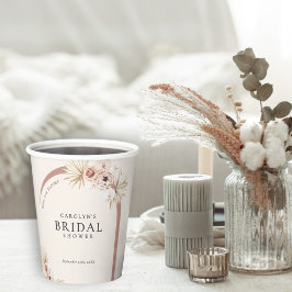 Boho Waterverf Floral Modern Arch Vrijgezellenfees Papieren Bekers