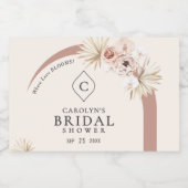 Boho Waterverf Floral Modern Arch Vrijgezellenfees Sparkling Wijnetiket (Enkel label)