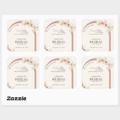 Boho Waterverf Floral Modern Arch Vrijgezellenfees Vierkante Sticker (Vel)