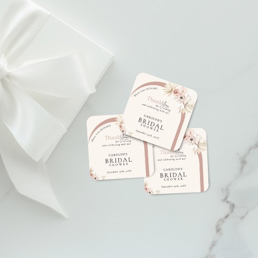 Boho Waterverf Floral Modern Arch Vrijgezellenfees Vierkante Sticker