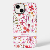 Boho Waterverf Floral Name Case-Mate iPhone Case (Achterkant)