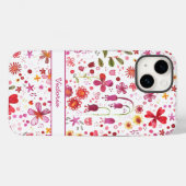 Boho Waterverf Floral Name Case-Mate iPhone Case (Achterkant (horizontaal))
