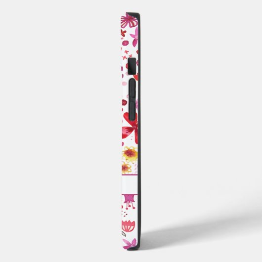 Boho Waterverf Floral Name Case-Mate iPhone Case (Achterkant / Links)