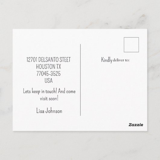 Boho Waterverf Floral Nieuwe adresaankondiging Briefkaart (Achterkant)