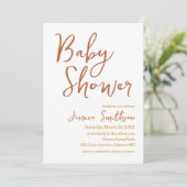 Boho Waterverf Floral Pampas Grass Baby shower Kaart (Staand voorkant)