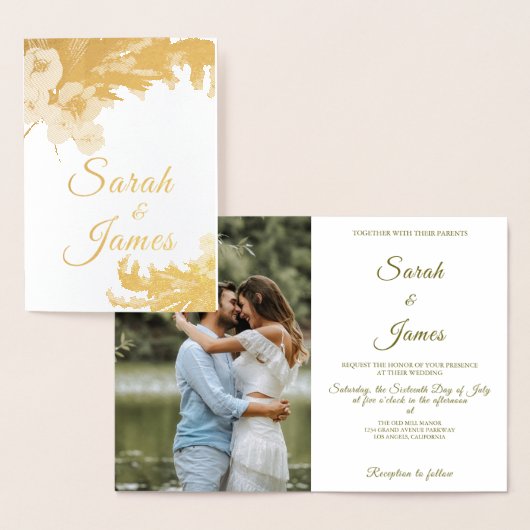 Boho Waterverf Floral Pampas Grass Foto Folie Kaarten (Display)