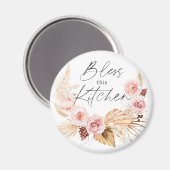 Boho waterverf Floral Pampas Grass koelkast Magneet (Voorkant / Achterkant)