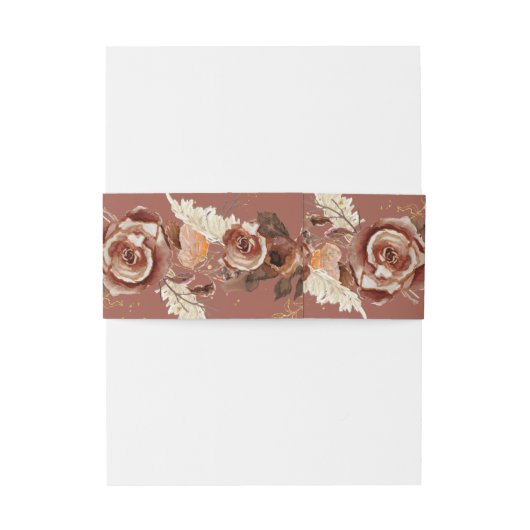 BOHO Waterverf Floral Pampas Grass Terracotta Inv Uitnodigingen Wikkel (Achterkant Voorbeeld)