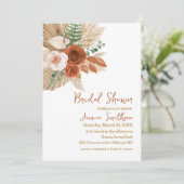 Boho Waterverf Floral Pompas Grass Vrijgezellenfee Kaart (Staand voorkant)