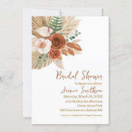 Boho Waterverf Floral Pompas Grass Vrijgezellenfee Kaart