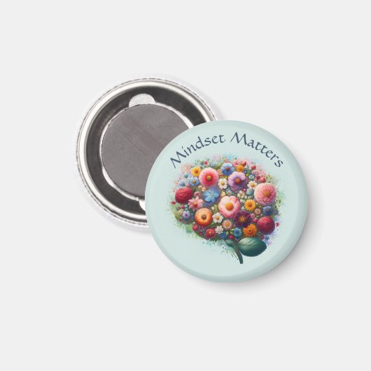 Boho Waterverf Floral Positive Mindset Quote Magneet (Voorkant / Achterkant)