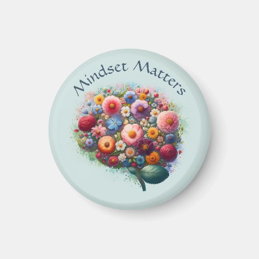 Boho Waterverf Floral Positive Mindset Quote Magneet (Voorkant)