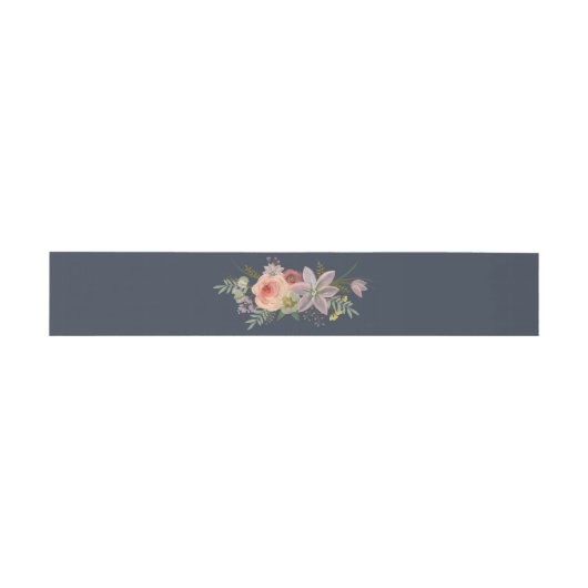 Boho Waterverf Floral Posy Belly Band Uitnodigingen Wikkel (Vlak)