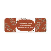 Boho Waterverf Floral retour adreslabels Etiket (Voorkant)