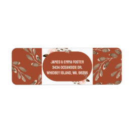 Boho Waterverf Floral retour adreslabels Etiket