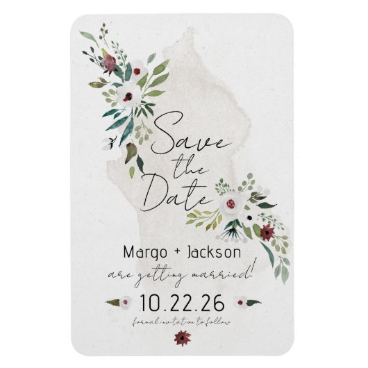Boho Waterverf Floral Save the Date Magnets Magneet (Verticaal)