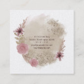 Boho Waterverf Floral Square Visitekaartje (Achterkant)