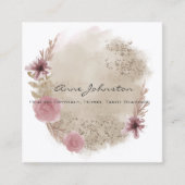 Boho Waterverf Floral Square Visitekaartje (Voorkant)