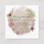 Boho Waterverf Floral Square Visitekaartje (Achterkant)
