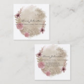 Boho Waterverf Floral Square Visitekaartje (Voorkant / Achterkant)