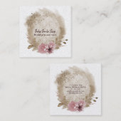 Boho Waterverf Floral Square Visitekaartje (Voorkant / Achterkant)