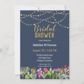 Boho Waterverf Floral String Lights Save the Date Kaart (Voorkant)