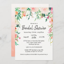 Boho Waterverf Floral Vrijgezellenfeest Kaart