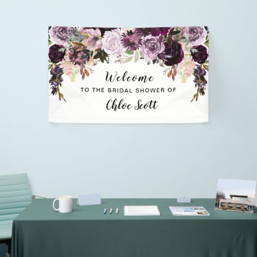Boho Waterverf Floral Vrijgezellenfeest Welkom Spandoek (Beurs)
