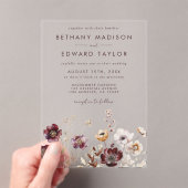 Boho Waterverf Floral Wedding Acryl Uitnodigingen (Insitu (Draagbaar))