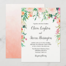 Boho Waterverf Floral Wedding Invitation