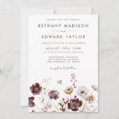 Boho Waterverf Floral Wedding Kaart (Voorkant)