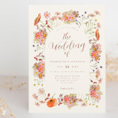 Boho Waterverf Floral Wedding Kaart