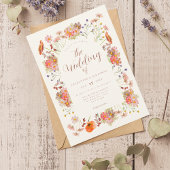 Boho Waterverf Floral Wedding Kaart